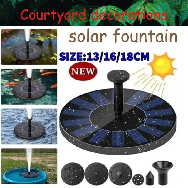 Solar Brunnenpumpe Set mit Solarpanel für Garten und Vogelbad in Multicolor - Bild 1
