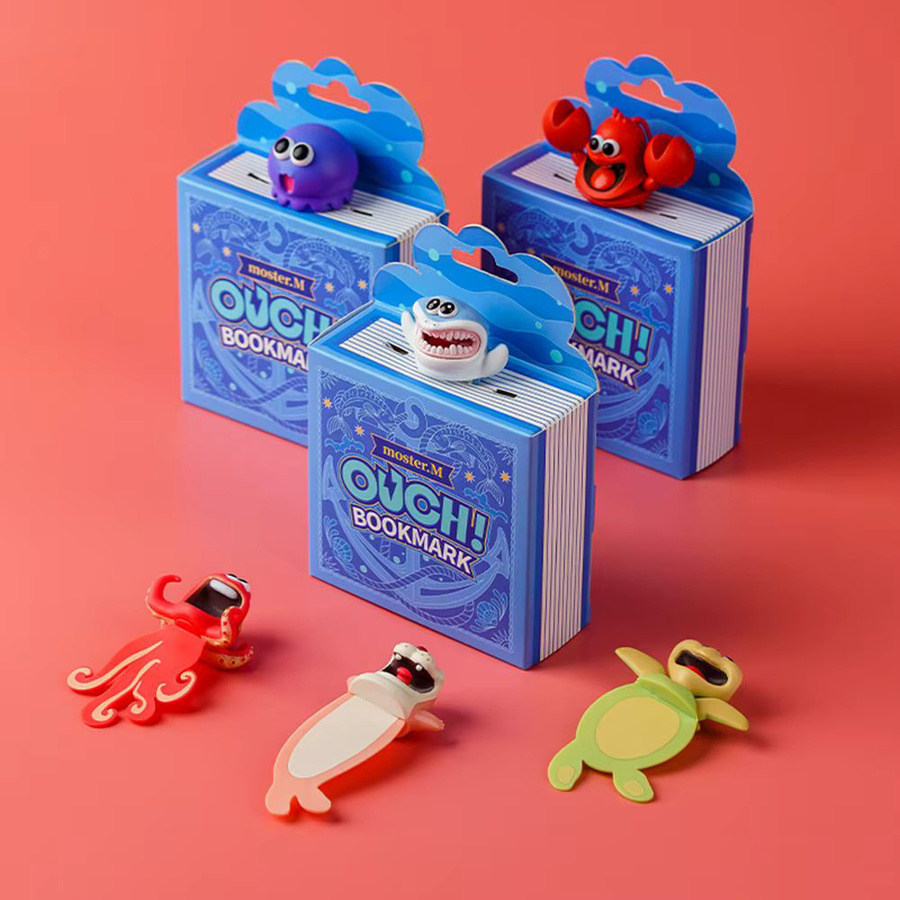 Kreatives 3D Lesezeichen mit Oktopus und Hummer in Mehrfarbig aus Kunststoff - Bild 3