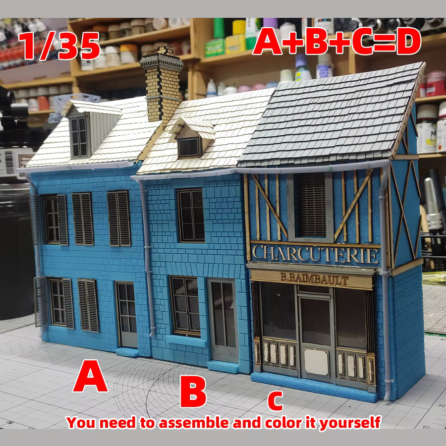 CorMake Architektonisches Miniaturmodell Europa Gebäude, Modellbausatz, 1:35 - Bild 2