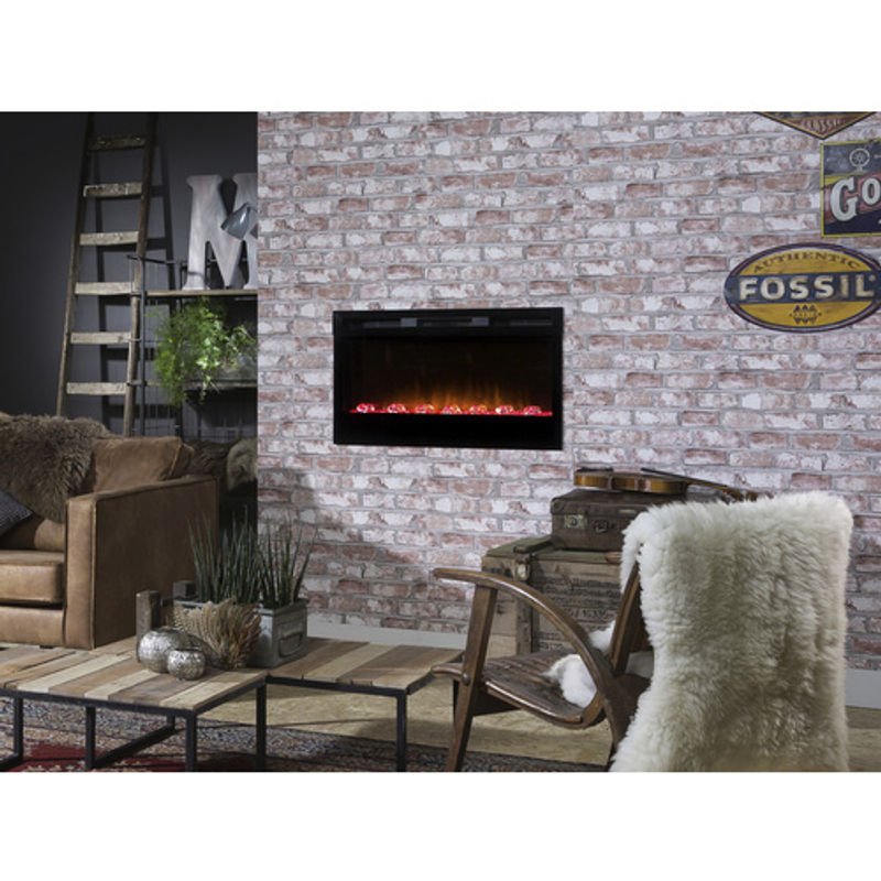 Dimplex Elektrokamin Prism 34 in Schwarz aus Glas und Metall, B/H/T: 110 x 49,4 x 17,9 cm - Bild 3