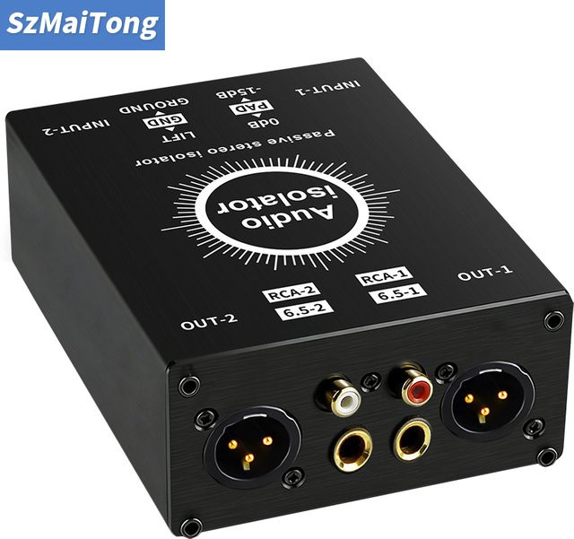 TITAK RCA XLR Audio Noise Filter Isolator zur Beseitigung von Brummschleifen in Schwarz - Bild 1