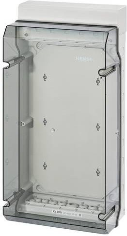 Hensel KV 9331 6100100 Verteilergehäuse aus Kunststoff in Weiß und Transparent, B/H/T: 29,5 x 58,3 x 18,2 cm - Bild 1