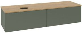 V&B Antao Waschtischunterschrank ohne Frontstruktur in Eiche Honig und Grau, B/T: 160 x 50 cm - Bild 1