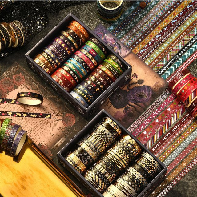 36 Rollen Washi-Tape Set in Gold für Scrapbooking und Journaling - Bild 1