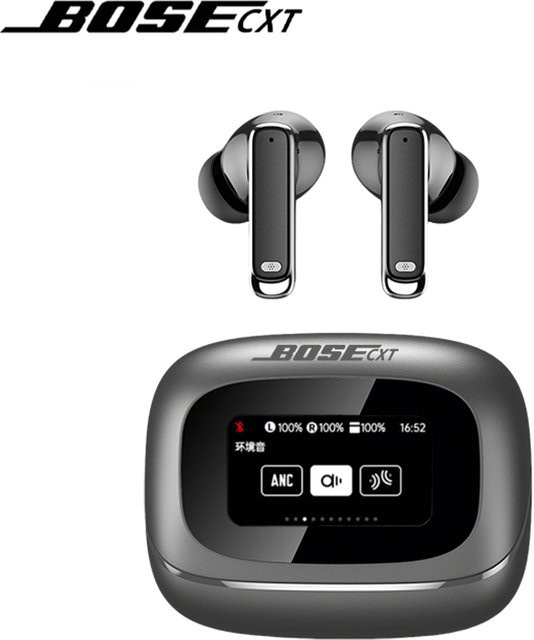 BOSECXT TOUR PRO6 TWS Kabellose Bluetooth-Kopfhörer mit Smart-Touch-Bildschirm, ANC Aktiver Geräuschunterdrückung und Kräftigem Bass in Schwarz - Bild 1