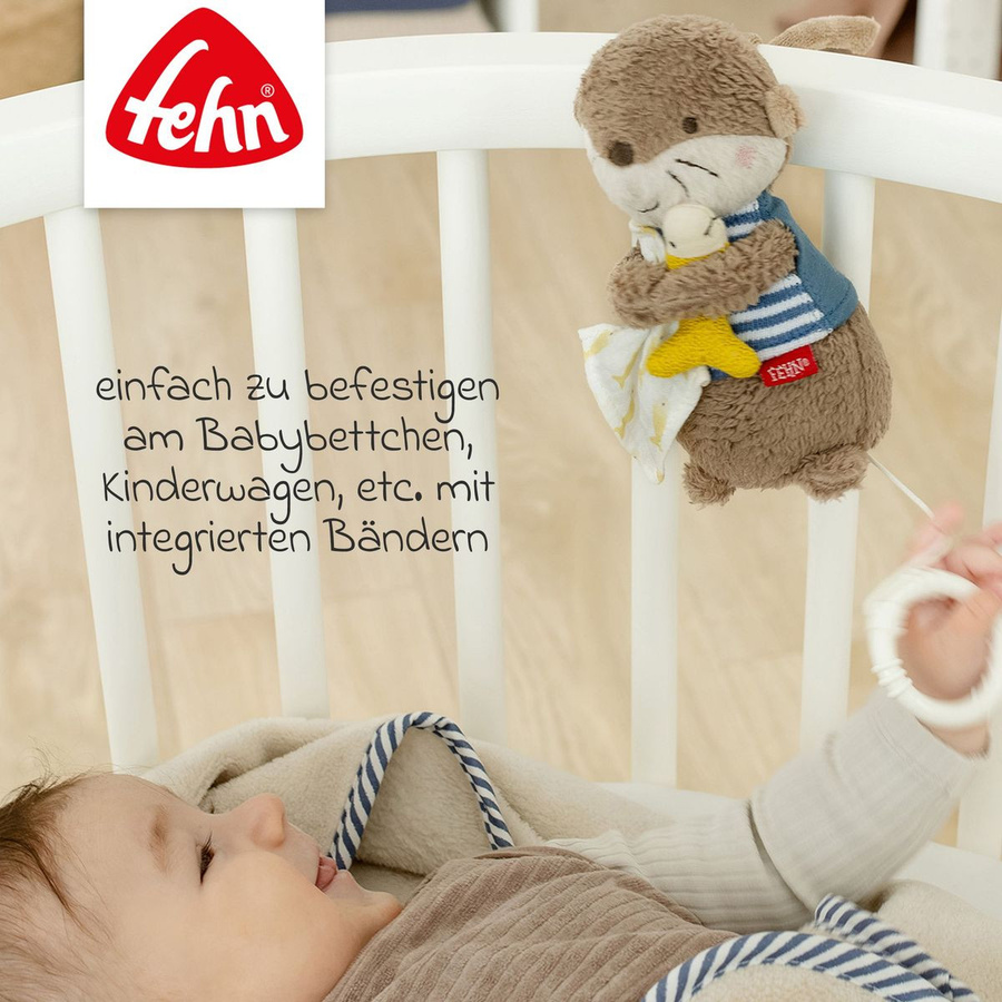 Fehn Otter Geschenk-Set, Schmusetuch, Spieluhr & Greifling, 3-teiliges Set - Bild 3