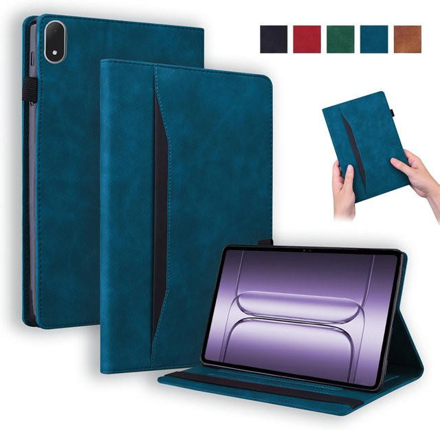 VIGENCIA Luxus PU Leder Brieftasche Schutzhülle für OnePlus Pad 3 und OPPO Pad 4 Pro 13,2 Zoll in Braun - Bild 1