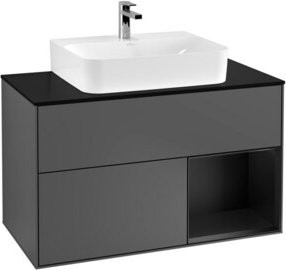 V&B Waschtischunterschrank Finion 100 in Anthrazit lackiert, B/T/H: 100 x 50,1 x 50,1 cm - Bild 1