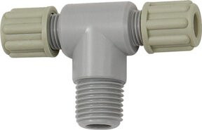 Riegler T-Einschraubverschraubung G 1/8 a. für 6/8 mm Schlauch aus Kunststoff in Grau - Bild 1