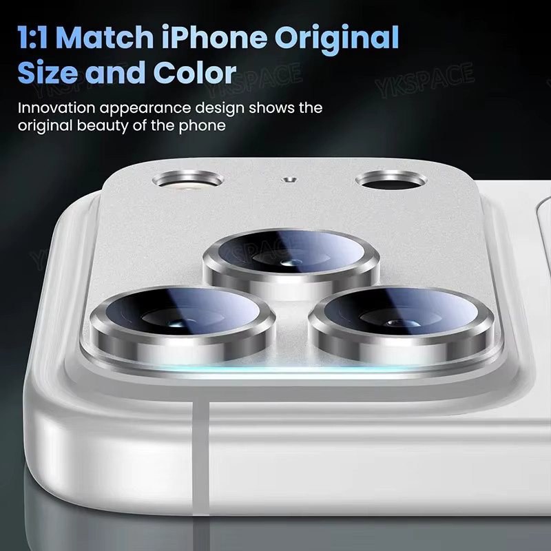 ZYXGUGU 2er Set Kameraobjektiv Schutzfolie aus gehärtetem 9H Glas und Metalllegierung für iPhone 17 Pro Max in Gold und Silber - Bild 4