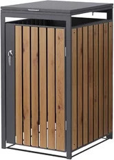 ML-Design Mülltonnenbox für 240L aus Stahl in Anthrazit-Holzoptik, H x B x T: 120 x 68 x 80 cm - Bild 1