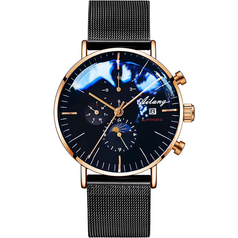 AILANG Armbanduhr Automatik, Edelstahl, Mondphase, Herren - Bild 6