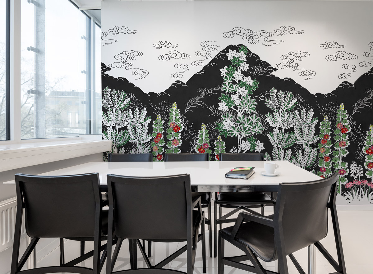 Rebel Walls Mural Eden Black Florales Wandbild in Schwarz und Grün - Bild 3