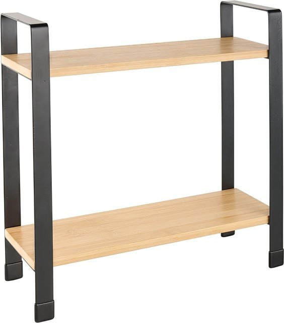 Mömax Küchenregal Rita in Naturfarben und Schwarz aus Holz und Metall im Industrial-Design, B/T/H: 33 x 11 x 32 cm - Bild 1