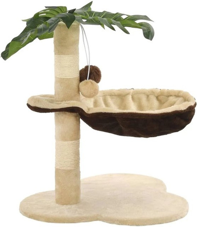 vidaXL Katzen-Kratzbaum mit Sisal-Kratzstange und integriertem Spielzeug in Beige und Braun