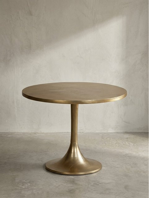 Moderner runder Couchtisch aus Metall von KADIMA DESIGN in Gold, B/T/H: 60 x 60 x 46,5 cm - Bild 1