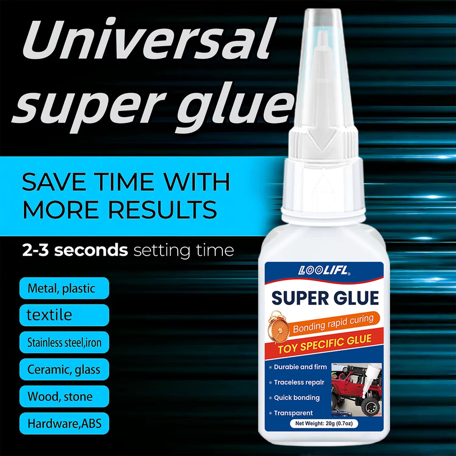LOOLIFL Super-Cyanacrylat-Kleber transparent wasserfest und vielseitig einsetzbar - Bild 3
