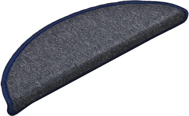 vidaXL Treppenmatten 15 Stück, rutschfest und schalldämmend, Dunkelgrau und Blau, B/T/H: 56 x 17 x 3 cm - Bild 1