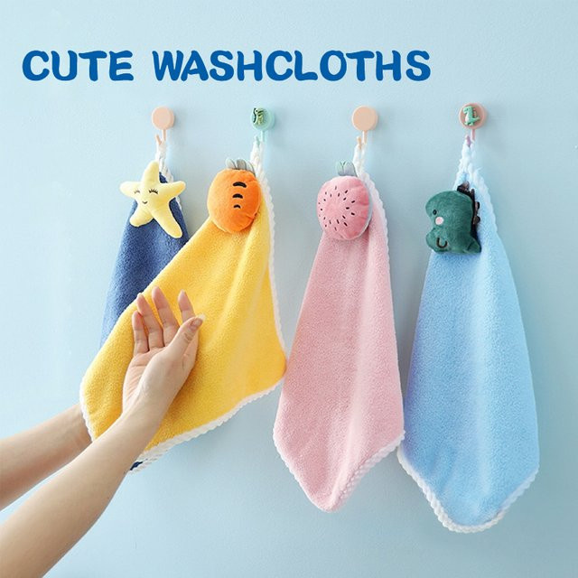 Saugfähige Mikrofaser-Fingerspitzenhandtücher für Babys und Kinder in Blau - Bild 1