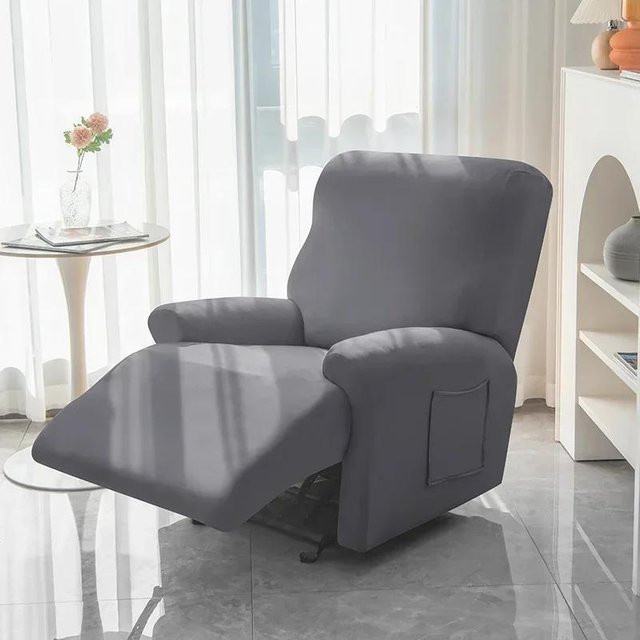 Rutschfester Spandex Stretch Sofabezug für Relaxsessel in Grau - Bild 1