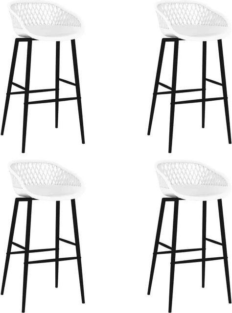 Set aus 4 vidaXL Barhockern in Weiß und Schwarz aus Metall und PP - Bild 1