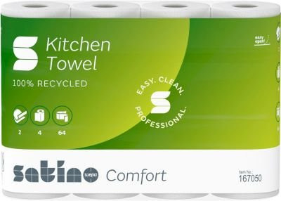 Satino Küchenrolle Comfort hochweiß, 2-lagig, 4er Pack, 100 % Recycling-Papier - Bild 2