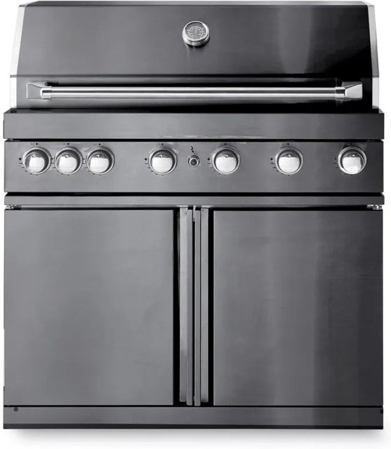 MyOutdoorKitchen Freistehender Gasgrill Black Collection mit 6 Brennern und Heckbrenner in Schwarz-Anthrazit aus Edelstahl - Bild 1