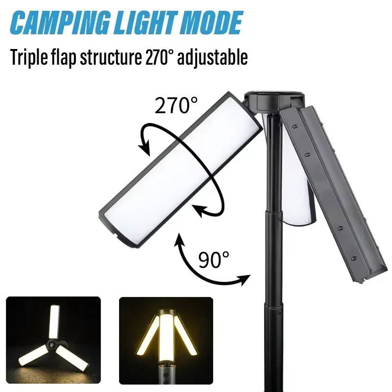 KDULIT LED-Campingleuchte, wiederaufladbare multifunktionale Teleskop-Taschenlampe und Outdoor-Laterne mit COB-Licht in Schwarz - Bild 2