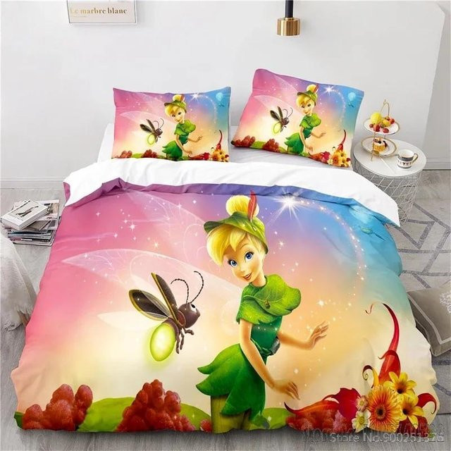 Tinker Bell Feen Bettwäsche-Set mit 3D-Druck für Kinder, Material Mikrofaser, Mehrfarbig, B/H: 180 x 210 cm - Bild 1