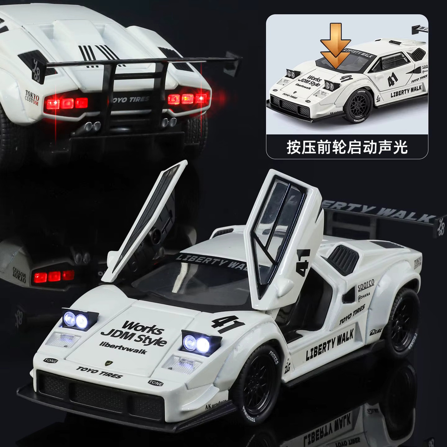 MINI AUTO Countach LP500 LBWK Sportwagenmodell, 1:32, Metall, mit Licht und Sound - Bild 2