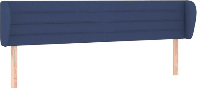 vidaXL Kopfteil mit Ohren in Blau aus Stoff, Breite: 183 cm, Tiefe: 23 cm, Höhe: 78 bis 88 cm - Bild 1