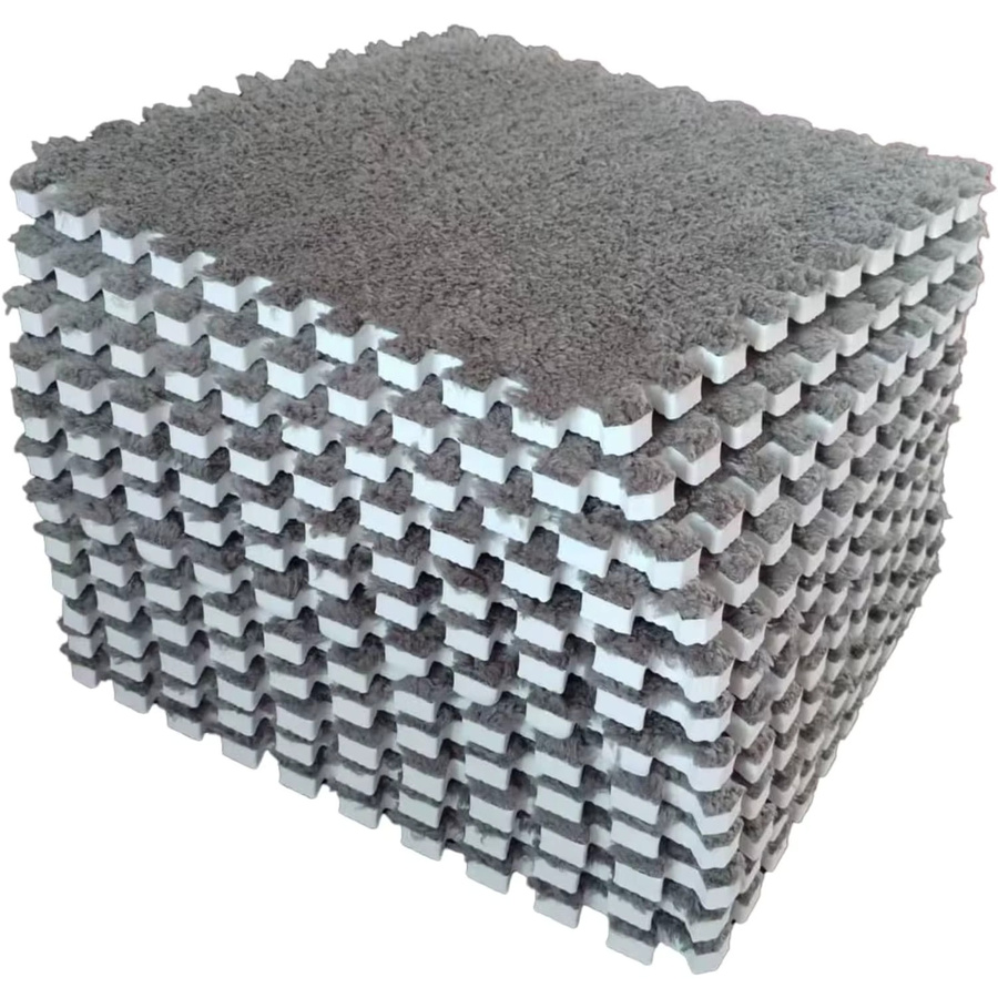 DHDH 20-teilige Plüsch-Babyspielmatte in Schwarz, rutschfeste und waschbare Kinder-Puzzlematte für Wohnzimmer, Schlafzimmer und Kinderzimmer - Bild 7