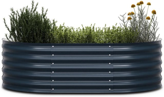 Blumfeldt High Grow Extended Hochbeet aus Stahl-Wellblech in Anthrazit, B/T/H: 150 x 43 x 60 cm - Bild 1