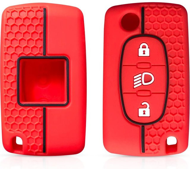 Klappschlüsselgehäuse für Citroen C4 Cactus Grand Picasso C5 C8 mit 3 Tasten in Rot - Bild 1
