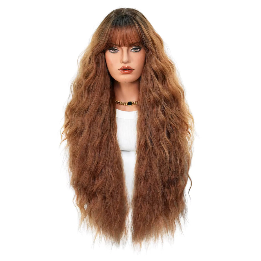 7JHH WIGS Perücke, braune Wasserwellen, synthetisch, Damen - Bild 4