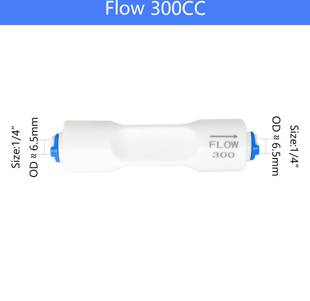 YQBS RO Wassersystem Abwasserdurchflussbegrenzer für Umkehrosmose mit 1/4 Zoll OD Schlauchanschluss in Weiß - Bild 1