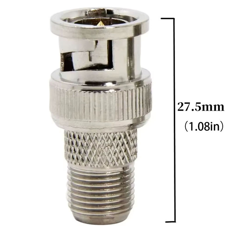 FRHY 5er Set BNC-Stecker auf F-Typ-Buchse Koaxial-Adapter für CCTV-Kameras RG59/RG6 75 Ohm in Silber - Bild 5