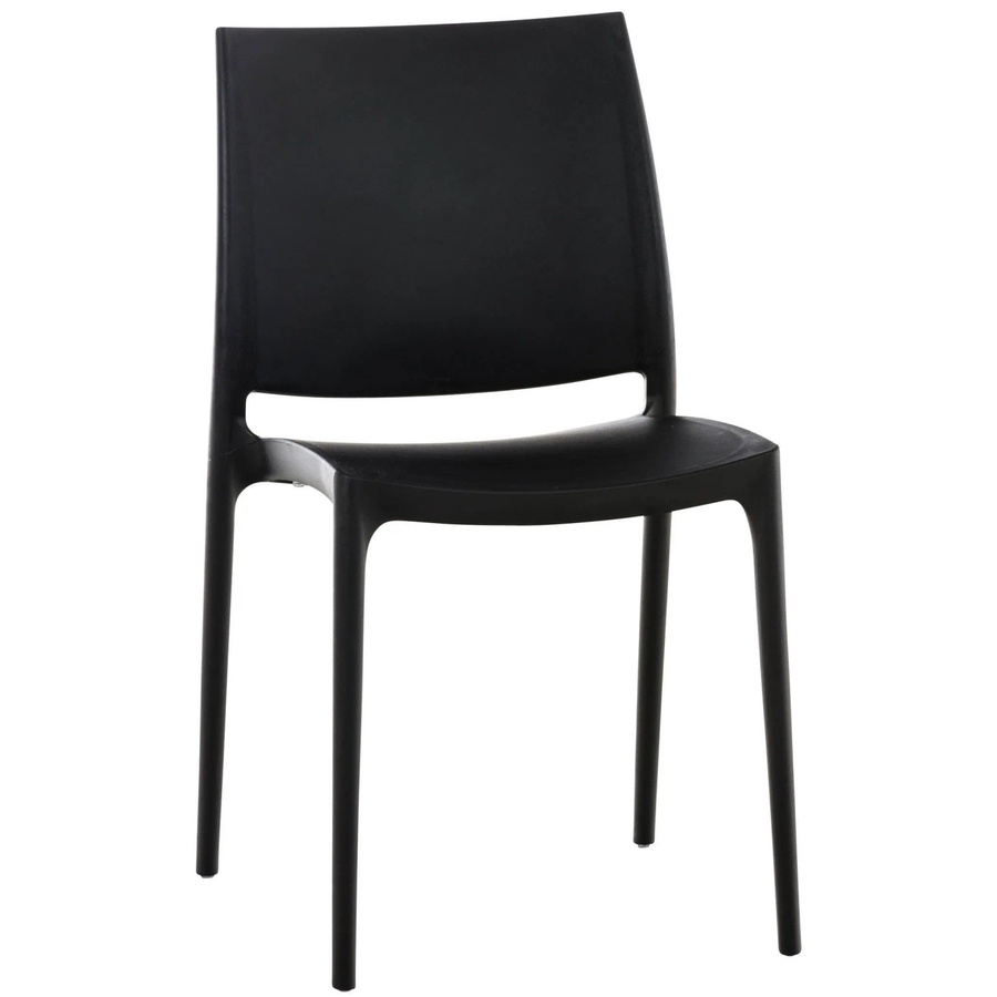 DELUKE Stuhl VAYA Esszimmerstuhl aus Kunststoff in Schwarz, H 81 cm x B 44 cm x T 50 cm - Bild 2