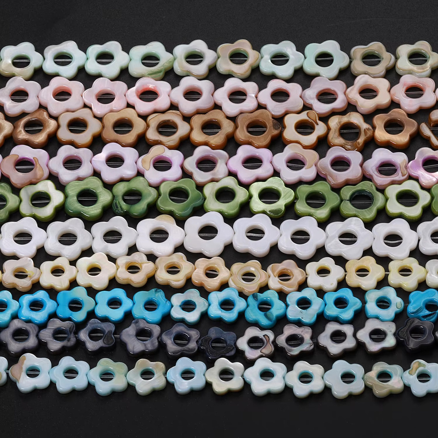 LNMBII Muschelperlen, Blumenform, bunt, 12/15 mm, Unisex - Bild 6