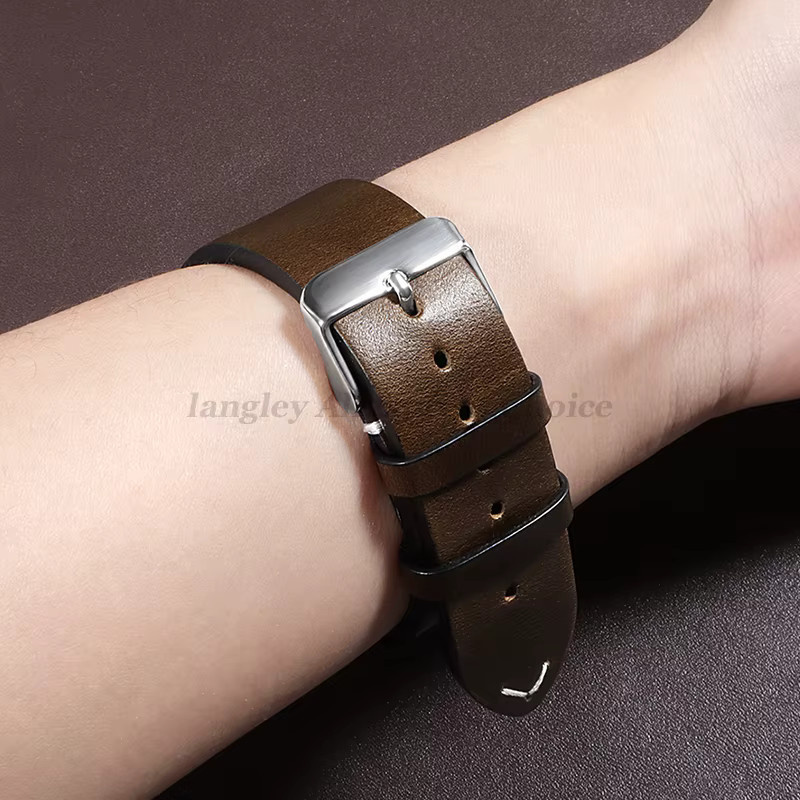 Uhrenarmband Leder, Retro Öl Wachs, Kalbsleder, Unisex - Bild 2