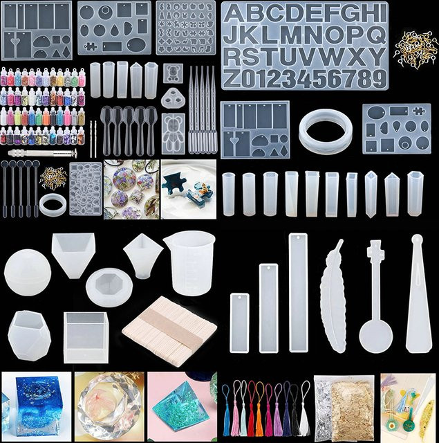 QIAO Silikon-Set mit Epoxidharz-Zubehör, Halskette, Ohrringhaken - Bild 1