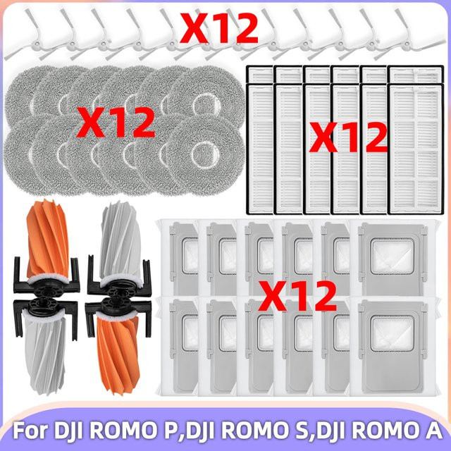 OSSIEAO Zubehör-Set für DJI ROMO P, ROMO S und ROMO A mit Hauptwalze, Seitenbürsten, Moptuch, Staubbeuteln und HEPA-Filtern - Bild 1