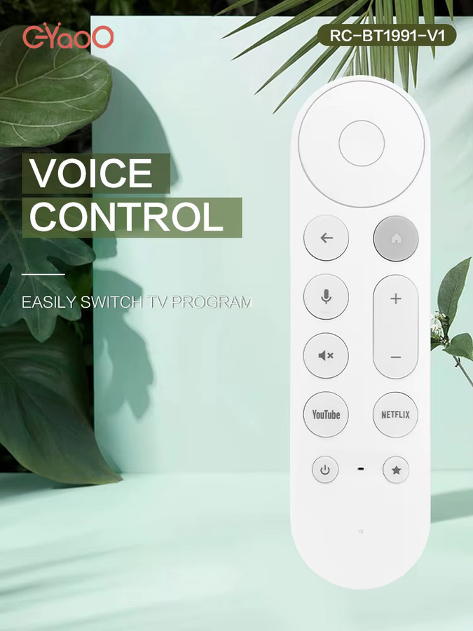 RC-BT1991-V1 Bluetooth Sprachfernbedienung in Weiß für Google Chromecast 4K Google TV Streamer - Bild 2