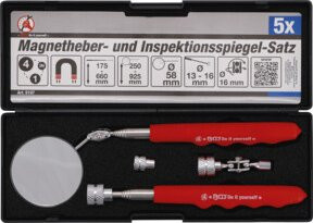BGS Do it yourself Magnetheber- und Inspektionsspiegel-Satz 4-teilig in Rot - Bild 1