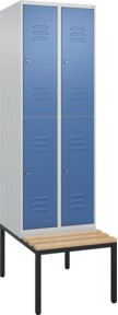 C+P Doppelstock-Spind Classic PLUS Sitzbank mit 2 Abteilen und Buche-Hartholz Sitzfläche, B/T/H: 212 x 60 x 81,5 cm - Bild 1