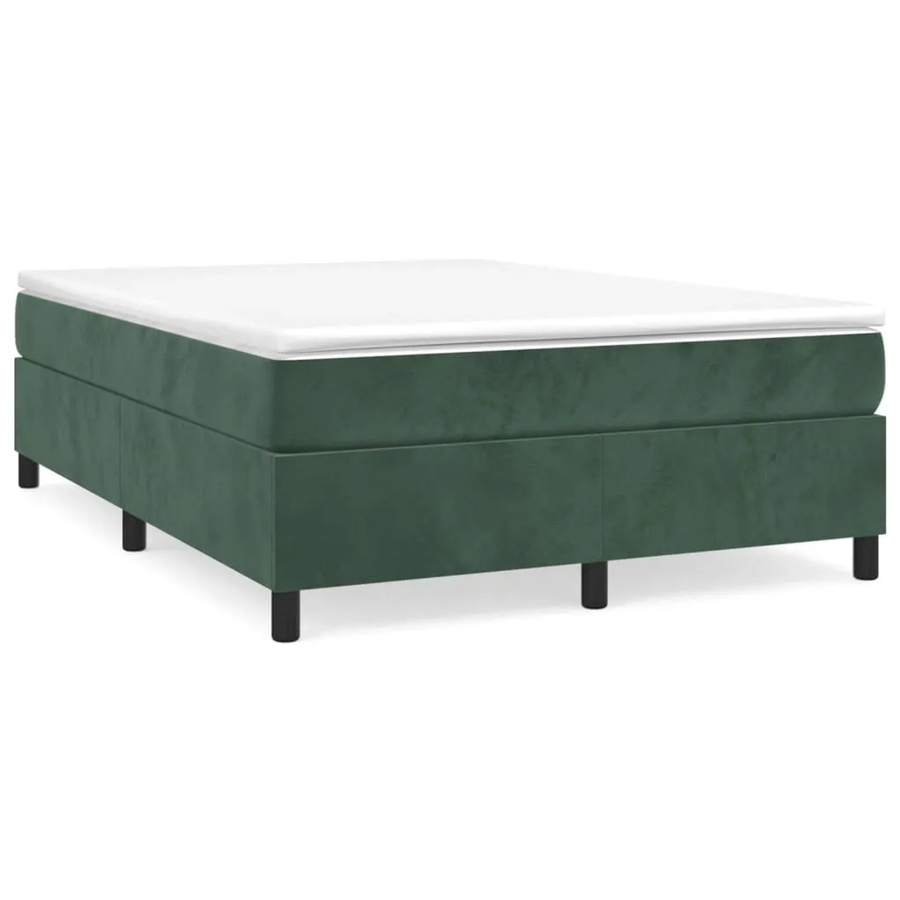 vidaXL Boxspringbett aus Samt in Dunkelgrün, B/T: 140 x 190 cm - Bild 2