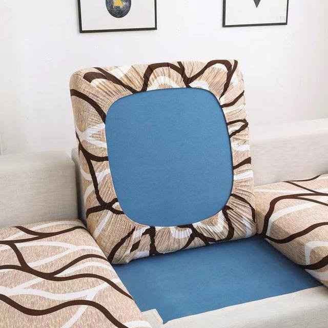BRHUIXUE Sofa-Sitzkissenbezug mit Blumendruck in Bunt, elastischer Ecksofa-Schonbezug aus Polyester, Größe S - Bild 1