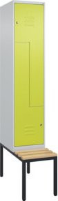 C+P Z-Spind Classic PLUS Sitzbank mit 2 Fächern, Buche-Hartholz und Zylinderschloss, B/T/H: 212 x 40 x 81,5 cm - Bild 1