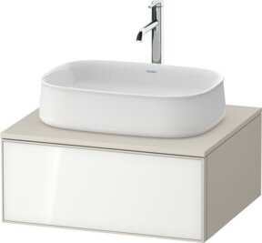 Duravit Waschtischunterschrank Zencha in Taupe und Weiß, Wandmontage, Glänzend, B: 65 cm, T: 55 cm - Bild 1