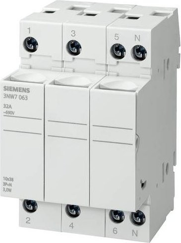 Siemens Zylindersicherungshalter 20A 400 V/AC in Weiß - Bild 1